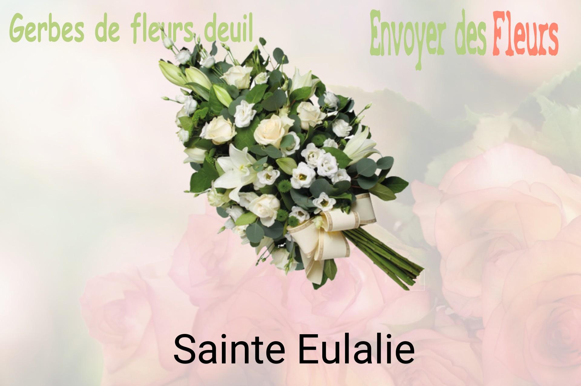 Gerbe de fleurs de deuil livrée à Sainte-Eulalie